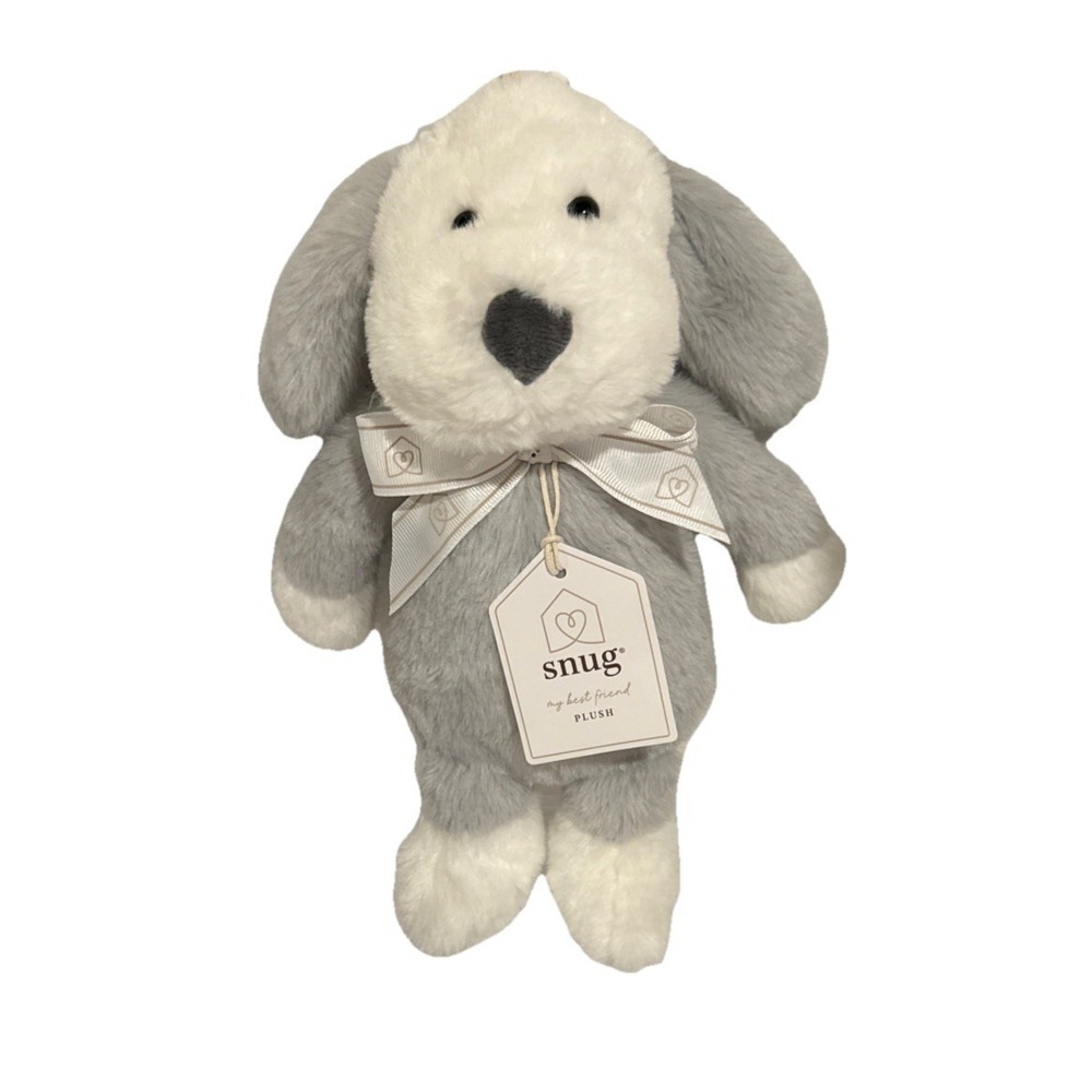 NWT Baby Snug Puppy Dog Lovey‎ Gray/White 12" Plush Toddler Soft Stuffed Animal - Picture 4 of 8